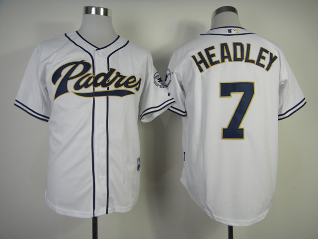 Men San Diego Padres #7 Headley White MLB Jerseys